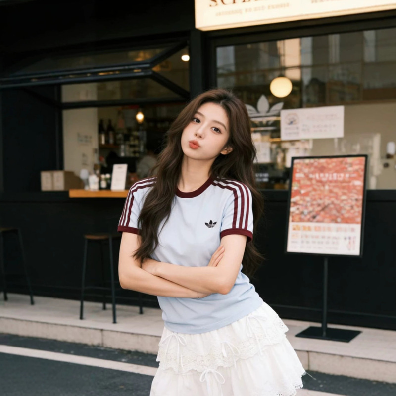 Cross-Border Clover Women's Clothing Summer New Casual Sports Round Neck Short-Sleeved T-Shirt Slim Fit Summer Top Half-Sleeved