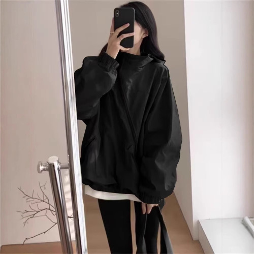 Women's Fashion Windbreaker Coat Korean Version 2025 New Thin Waterproof Jacket Coat Loose Hooded Workwear