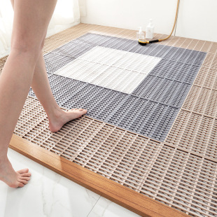 New Household Bathroom Spliceable Solid Color Non-Slip Mat Toilet Toilet Shower Room Hollow Hydrophobic Floor Mat