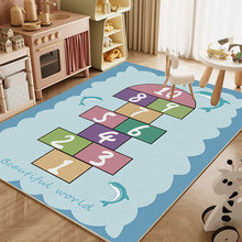 跨境儿童游戏跳房子地毯卡通益智早教水晶绒地毯房间隔凉爬行垫