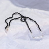 Black necklace from pearl, chain for key bag 