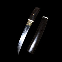 龙泉周匠剑庄刀剑短款宝剑锻打一体T10钢小肋差车载小刀 未开刃