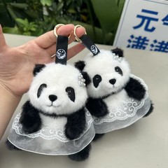 かわいいパンダ人形ペンダント小さな人形バッグアクセサリー Qizai ぬいぐるみバックパックペンダントパンダキーホルダー