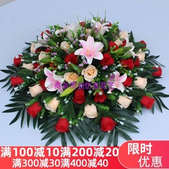 大圓桌花圓形餐桌花輕奢裝花台花擺花仿真花酒店飯店花電動轉盤花