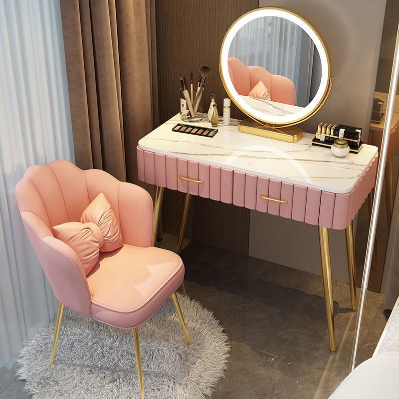 New Luxury Rental Apartment Bedroom Vanity Table, Trendy Ins-Style Modern Minimalist Storage Cabinet Integrated for Small Apartments
