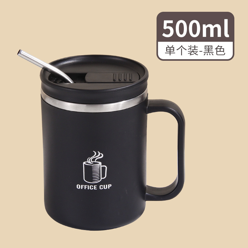 新款不锈钢咖啡杯男女简约个性马克杯办公便携带盖咖啡杯工厂供应|undefined