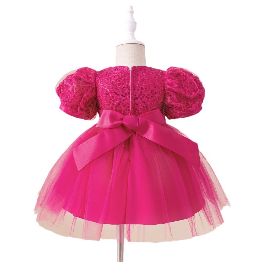 vestido de niñas regalia vestido de princesa burbuja manga anfitrión de cumpleaños piano vestido de aniversario bebé vestido