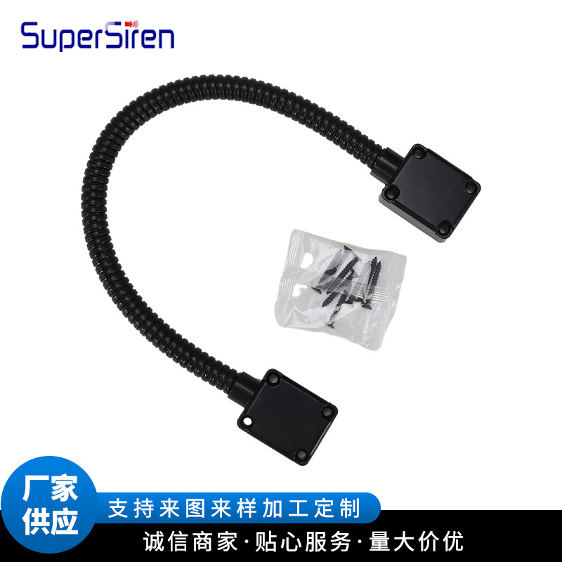 厂家供应黑色小方壳黑色软管门禁过线保护线门窗过线器穿线管