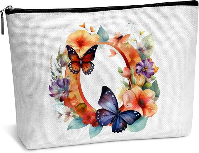 Amazon Cross-border explosiva bolsa de cosméticos para mujer bolsa de almacenamiento de viaje de flores bolsa de letras algodón y lino impresión de doble cara