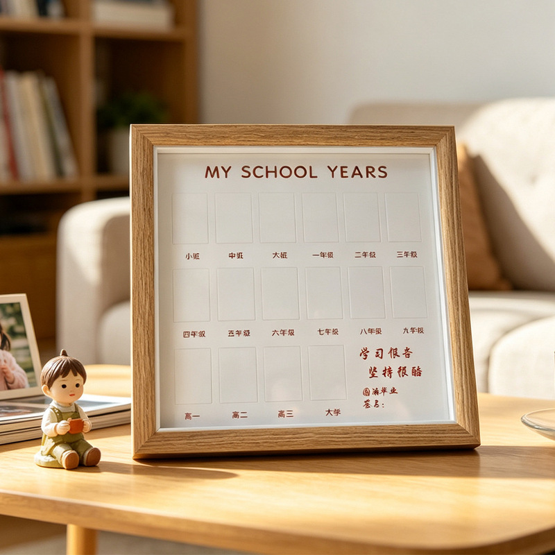 Campus Time Photo Frame Children's Growth Record Baby Memories 1-18 Years Old 2inch Photo Album Display Stand Customized for Kids
