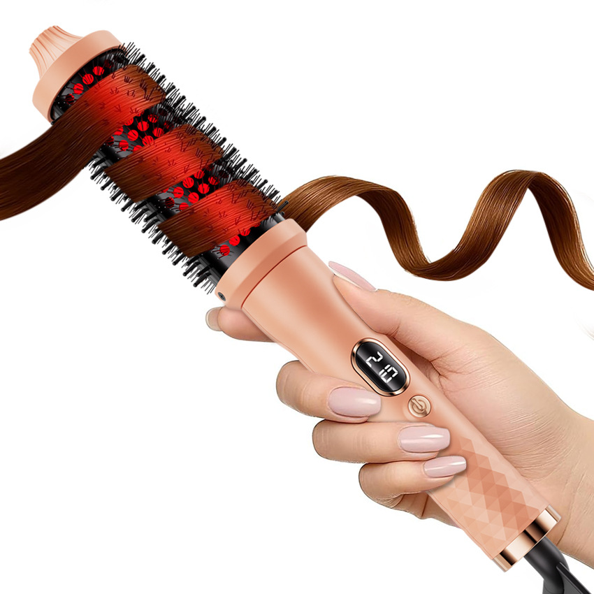 Cross-Border Infrared Fluffy Comb Hair Styling Comb Curling Iron Dual-Use Multifunctional Electric Heating Comb Straightening Iron Curling Iron