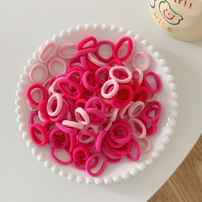 黑色发圈头绳2cm小号拇指圈儿童彩色毛巾圈无接缝皮筋高弹力发