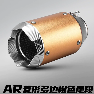 Tail Section 51/60mm Universal, Motorcycle exhaust pipe - ar-rhombus-polygon-orange-51mm