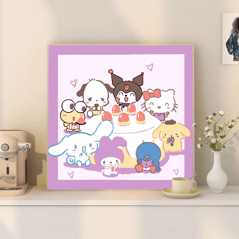 漫画 Q バージョンエッグマンパーティーシリーズ DIY デジタル油絵子供の手作り着色油絵装飾品卸売|undefined