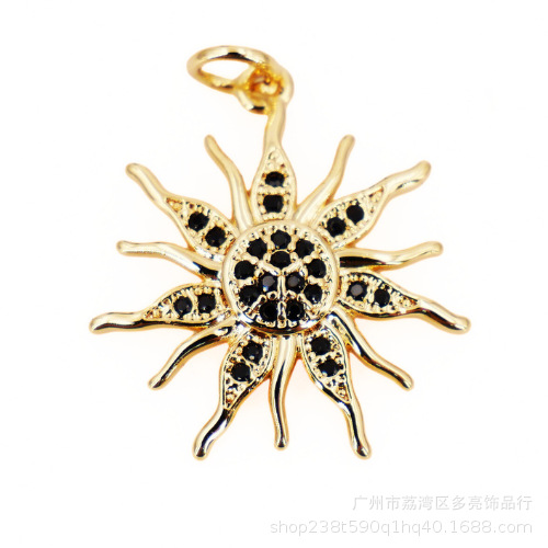 W5799-18K gold + black zircon
