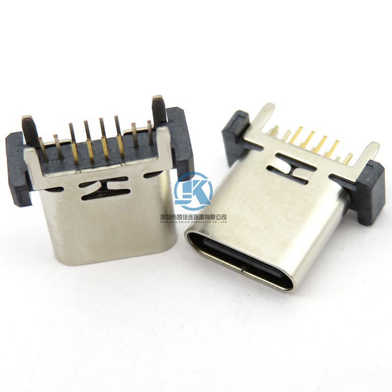 USB typec 16pin母座 立式直插 四脚 10.0mm TYPEC 16p接口-阿里巴巴