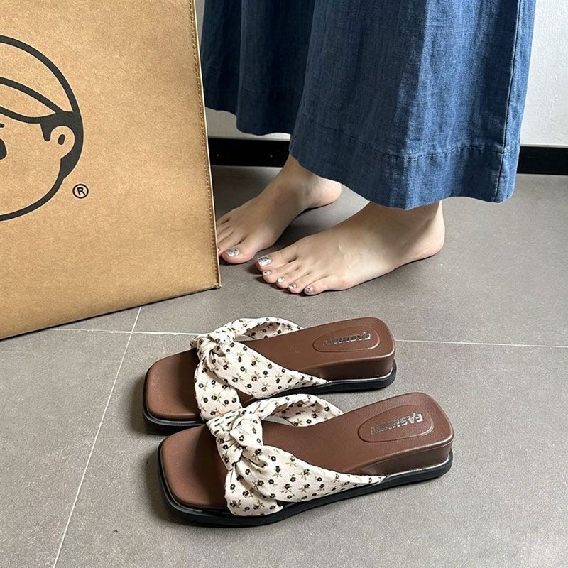 Zapatillas de tacón grueso retrógrado francés 2026 nuevo estilo coreano de altura de zapatillas de pedal image 3