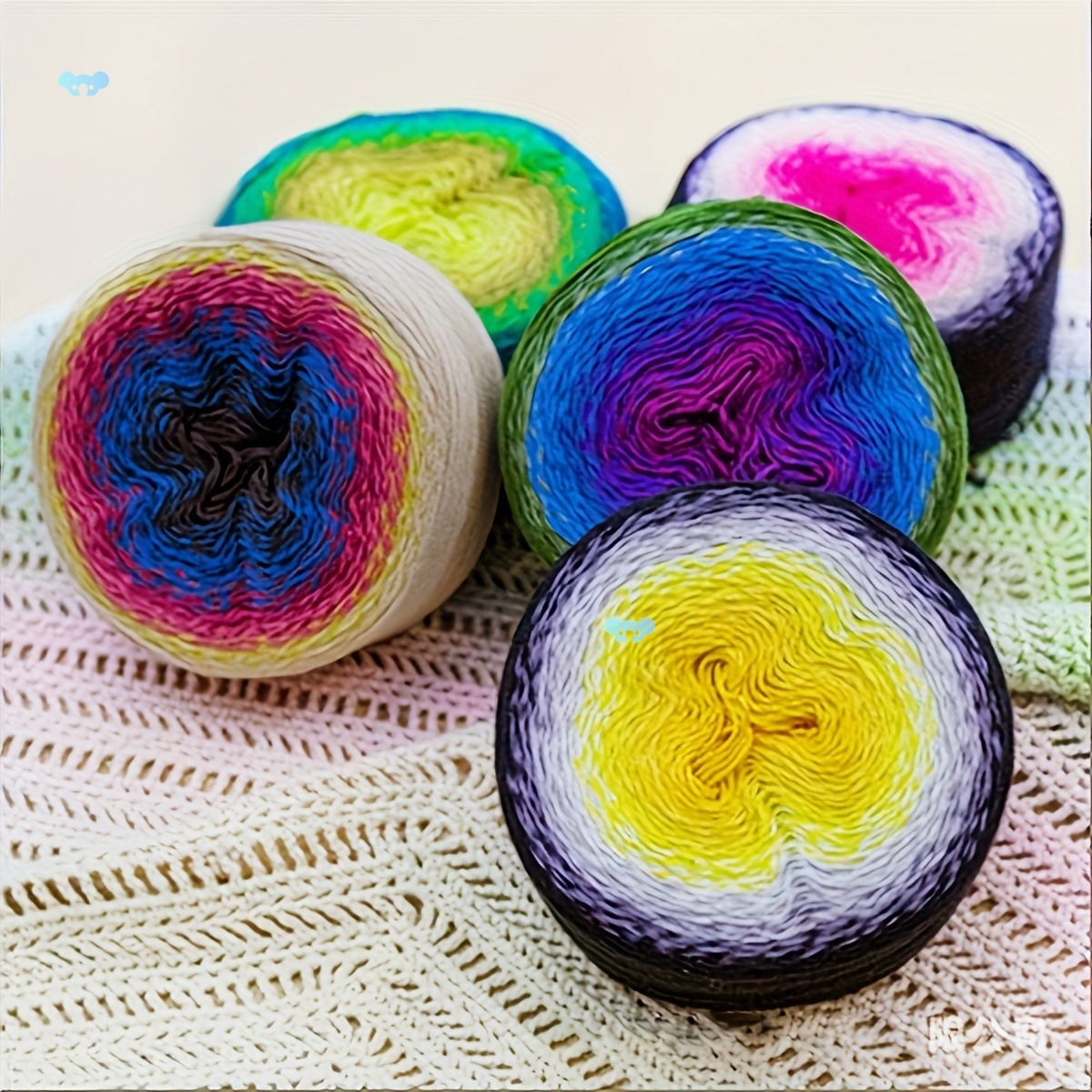 1pc Summer Fashion Cake Yarn 220G 1000m Crochet Shawl跨境