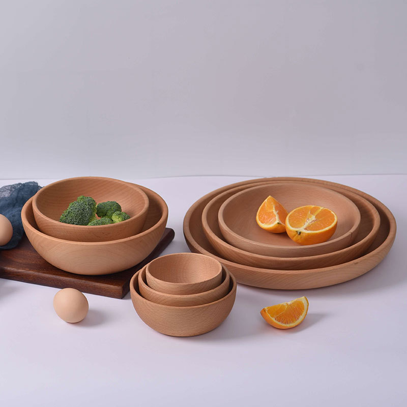 Factory source solid wood salad bowl Sol...