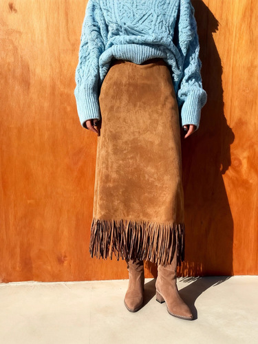 An elegant tassel long coat-length mink fur half skirt for ladies, comfortable and slimming H-style long dress
