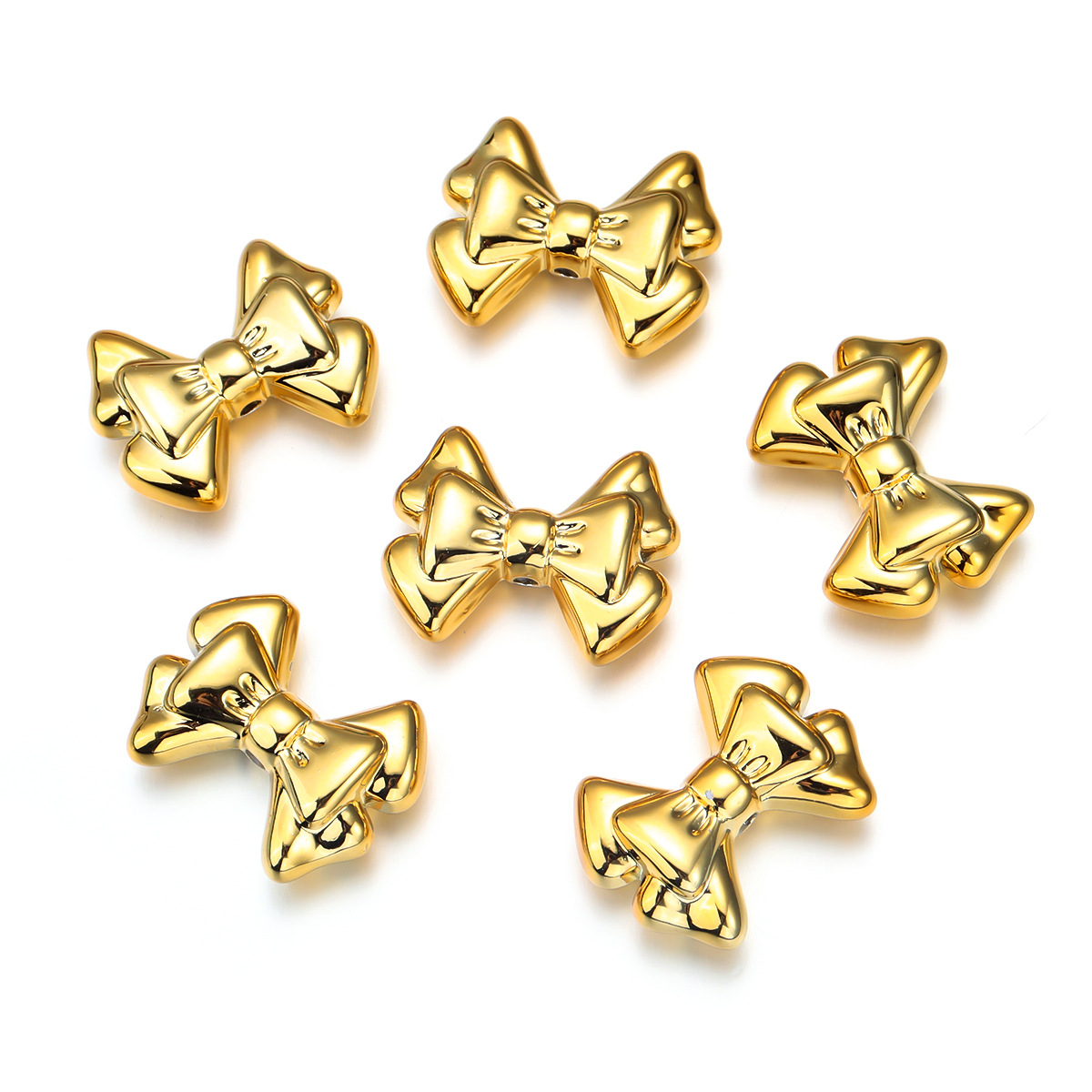35g Weight Beads Jewelry Making Type DIY Jewelry Accessories Classification 10 PCS/Package Quantity Acrylic Material Bow Knot Pattern Plating Design Sweet, Simple Style Style 10 PCS/Package Arylic Bow Knot DIY Jewelry Accessories Beads 5