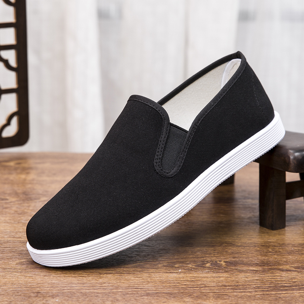 25 Years New Style Slip-On Breathable Casual Shoes Low-Top Old Beijing Men's Cloth Shoes Simple Non-Slip Soft Sole Dad Shoes