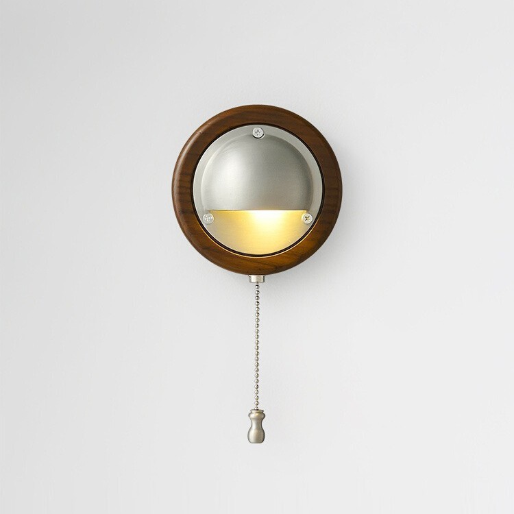 Copper madera sólida pared de fondo pasillo sala de estar con lámparas de cable de tracción atmósfera escalera de fondo arte nórdico toda la pared del dormitorio