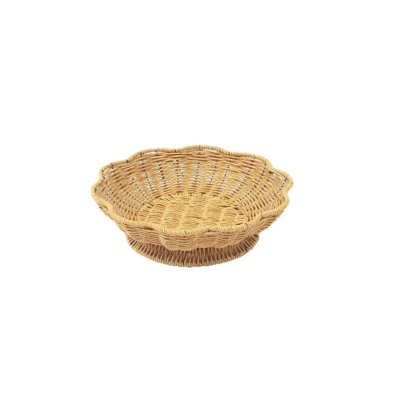 纯手工仿藤编果盘花边果篮零食糖果干果油炸小吃炸货点心盆收纳筐|undefined