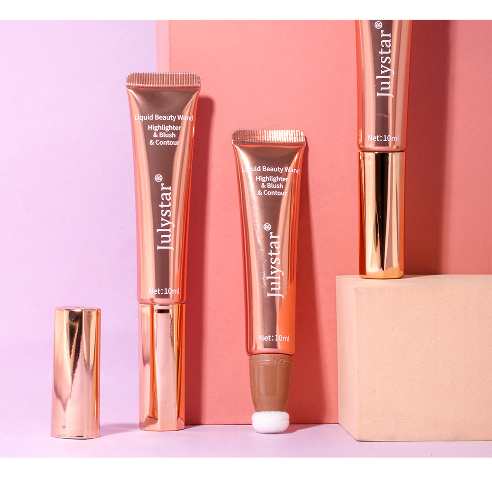 Cross-border liquid blush Highlighter contouring pen Pearlescent fine Shimmering matte beauty stick Natural brightening cushion Blush stick undefined