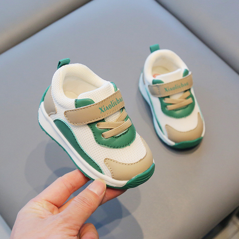 Xiaoxiao Bebé Zapatos de argán 1-3 años de edad primavera y otoño de fondo suave bebé niño niños y niñas transpirable doble malla zapatilla de deporte