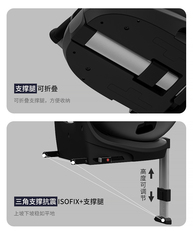 【品牌直供】HBR虎贝尔E360儿童安全座椅ISOFIX接口0-12岁头等舱详情16