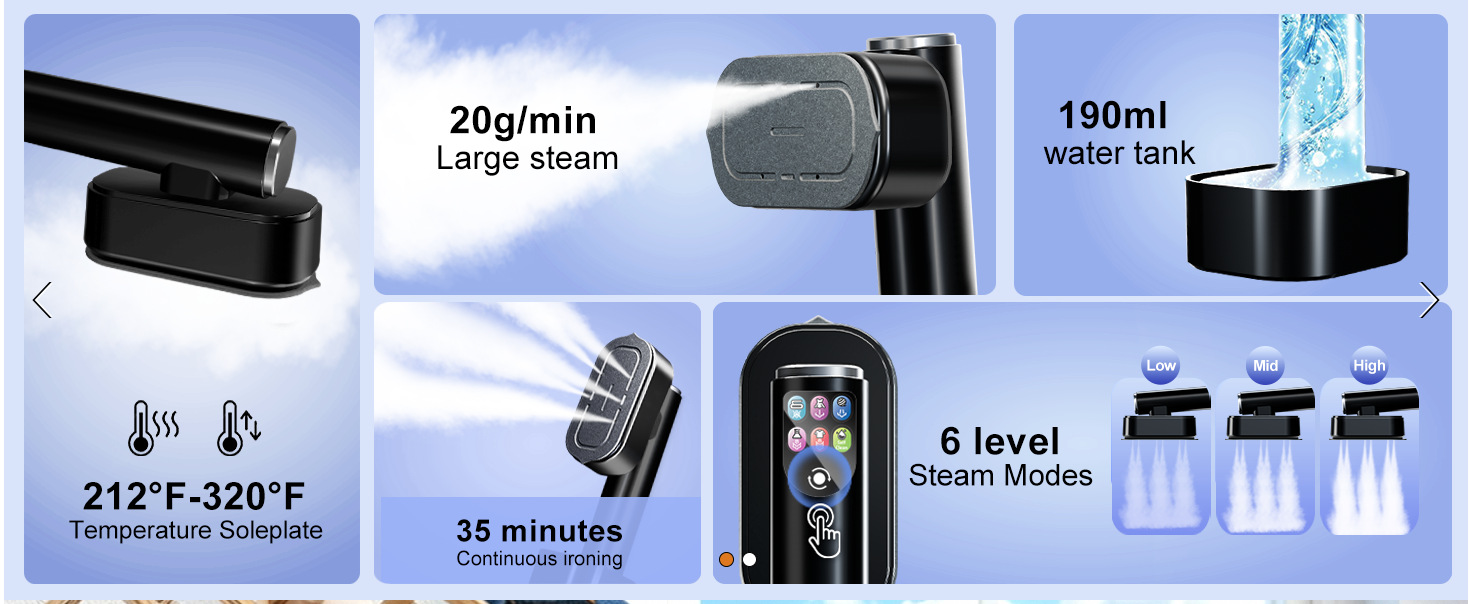 Household Vertical Fabric Steamer High Power Fast Wrinkle Remover_voghion.com