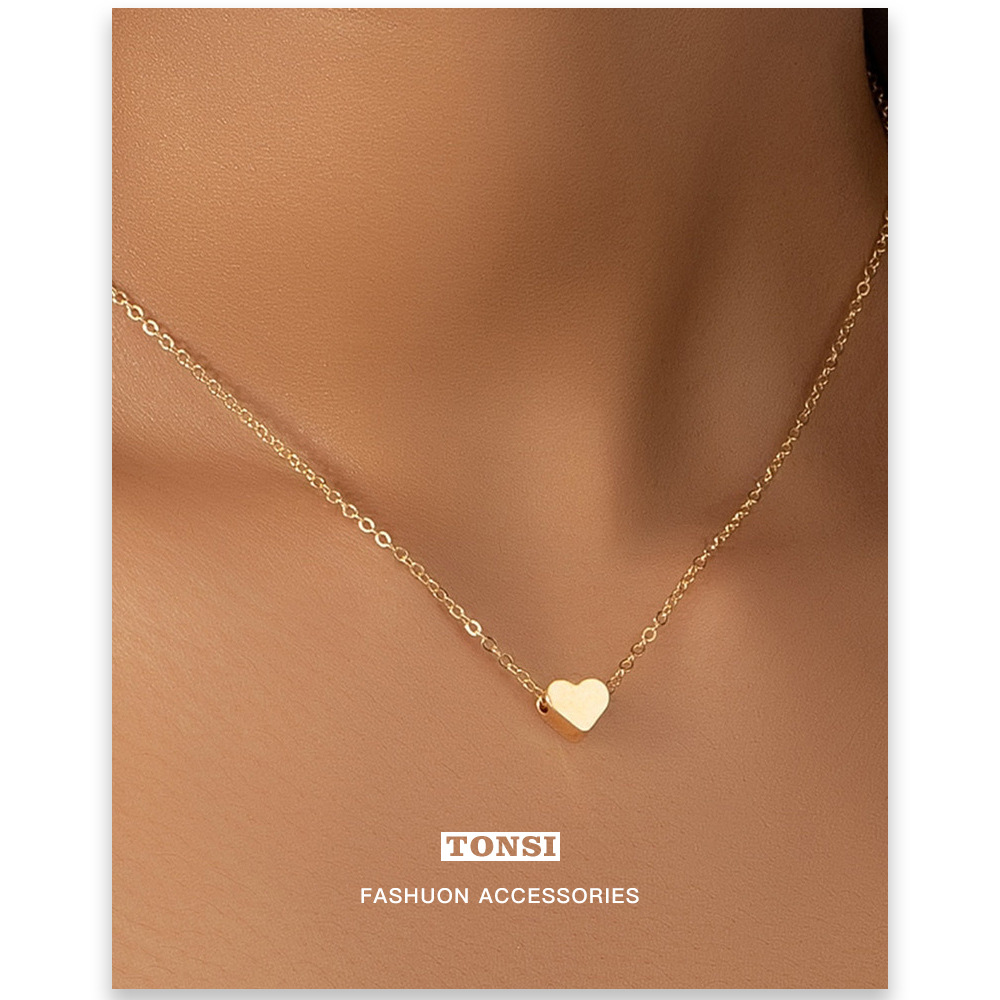 fashionable necklace stainless steel heart shaped