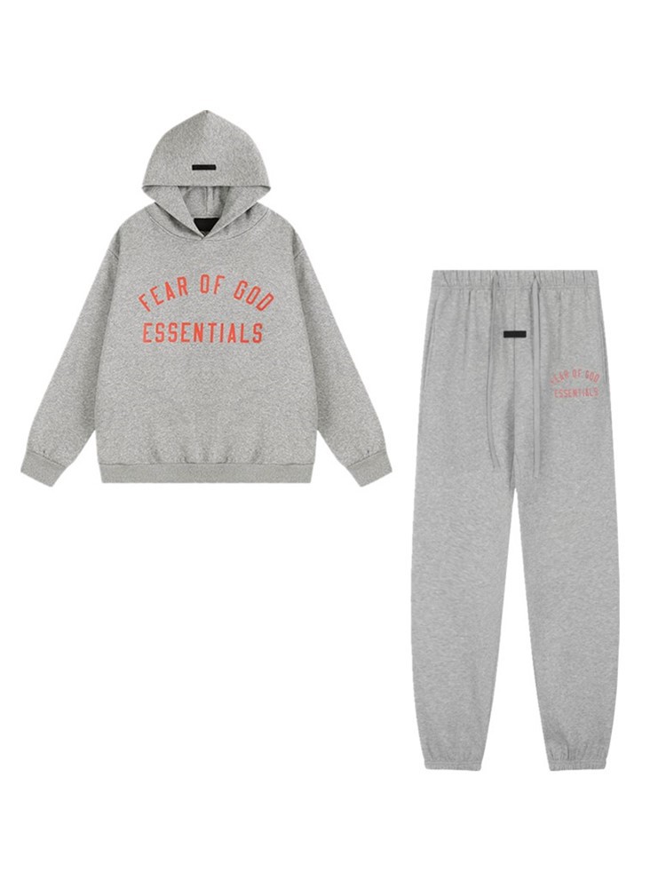 FOG ESSENTIALS Temporada 10 Impresión de letras de estilo americano Suéter Suelto Set de moda masculina Transfronterizo