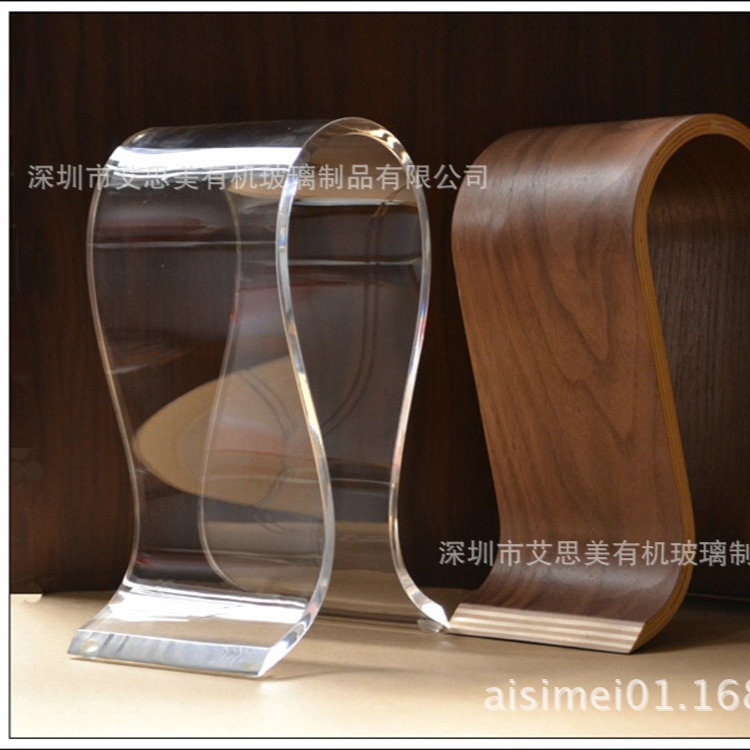 透明人头型大耳机展架 亚克力U型耳机展架 头戴式耳机展示架厂家