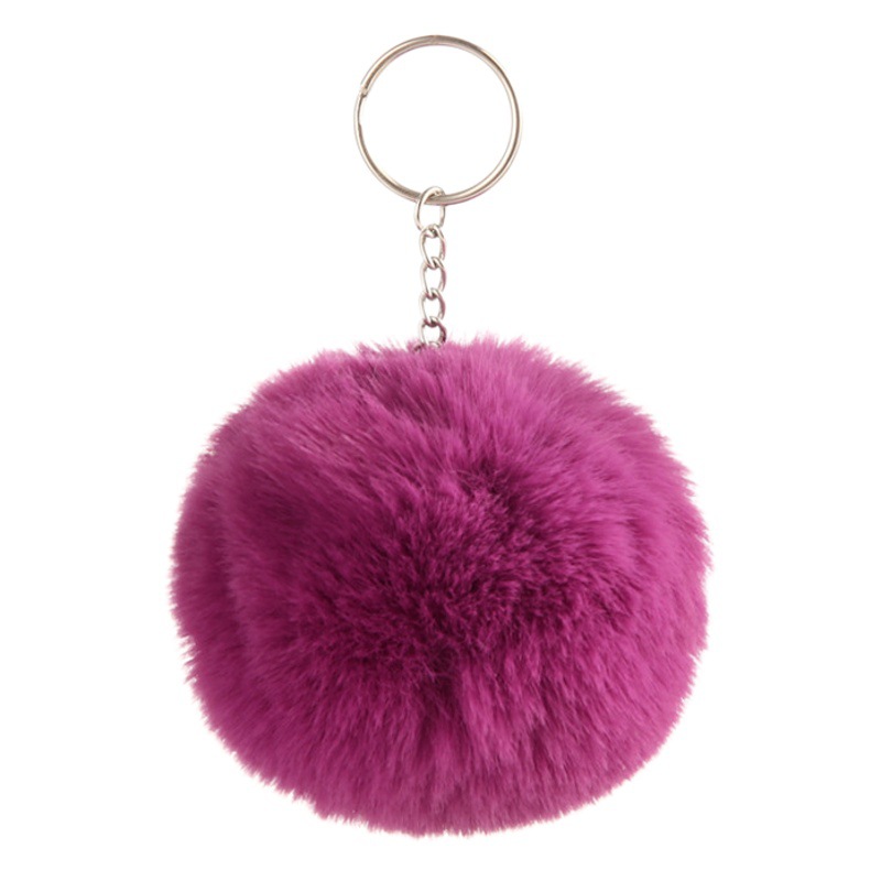 8cm imitation Rex rabbit fur ball key chain artificial fur ball pendant key ring ladies bag pendant factory direct sales