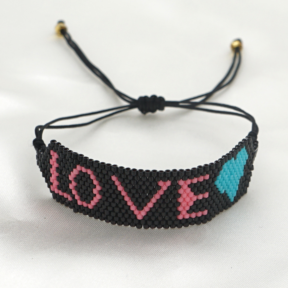 bohemia style rice beads handwoven letters braceletpicture3