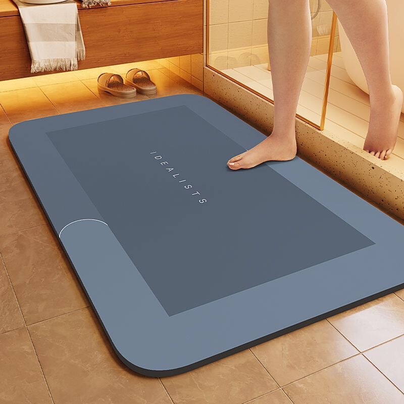 Simple Solid Color Diatom Mud Floor Mat Bathroom Water-Absorbent Non-Slip Quick-Drying Foot Mat Stain-Resistant and Easy to Care for Entry Door Mat Wholesale