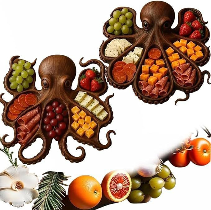 跨境新款Octopus Charcuterie Platter章鱼水果盘装饰品设计家居|undefined