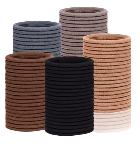 Korean style high elastic nylon seamless hair tie 4mm black headband simple hair rope rubber band headwear