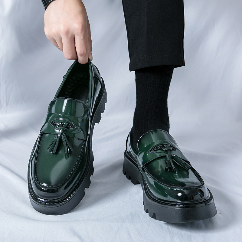 Comercio exterior de tamaño grande Sulu Lefour zapatos para hombres primavera y otoño 2024 suela gruesa de hombres británicos negocios ocio zapatos muffin de altura