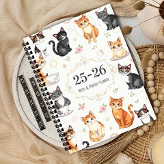 A5越境電子商取引新2025-2026月間計画ペットかわいい子猫計画ブック
