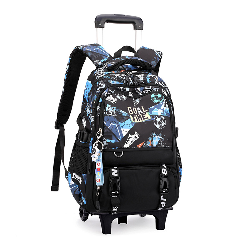 Mochila de tracción de peces naturales para estudiantes de escuela primaria niños 3 - 6 con ruedas mochila para estudiantes de secundaria secundaria puede llevar mochila de escaleras 5