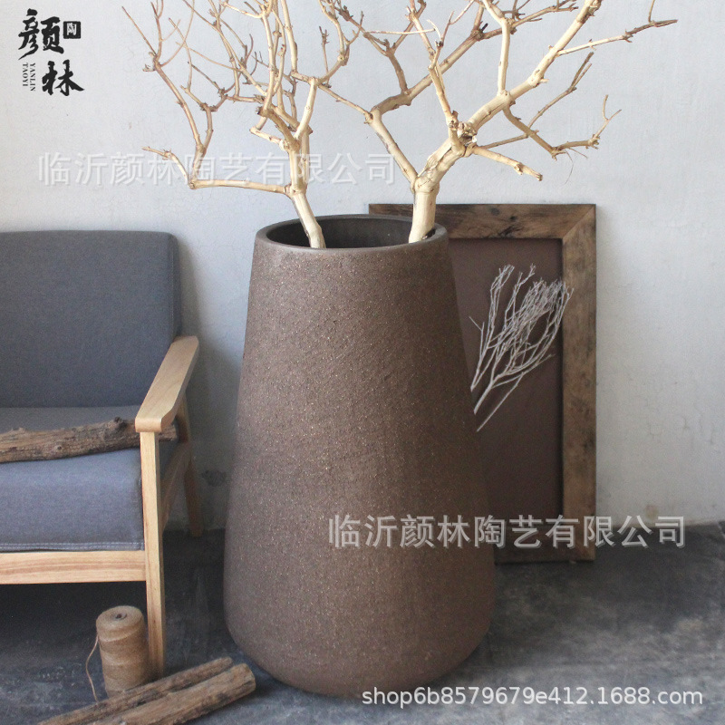 Grandes macetas al aire libre paisaje cerámica maceta de cerámica gruesa gran decoración de cerámica gran vasija de cerámica gran vasija de flores nórdico