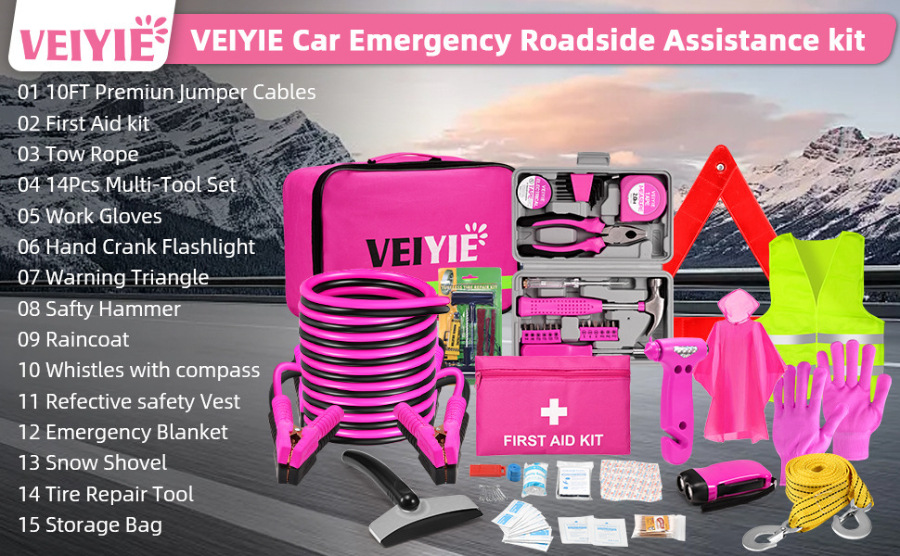 Emergency rescue kit for vehicles, self-driving tours, outdoor self-help equipment, and emergency first-aid repair tool box