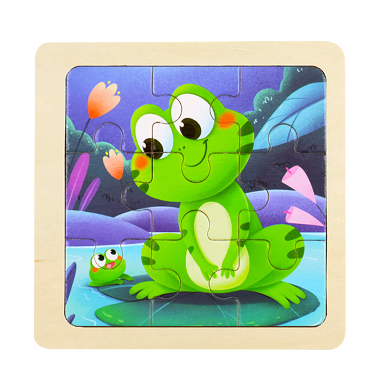 Fábrica directa de niños pequeños 9 piezas de dibujos animados de madera plano rompecabezas puzzle puzzle juguetes de educación temprana para bebés image 42