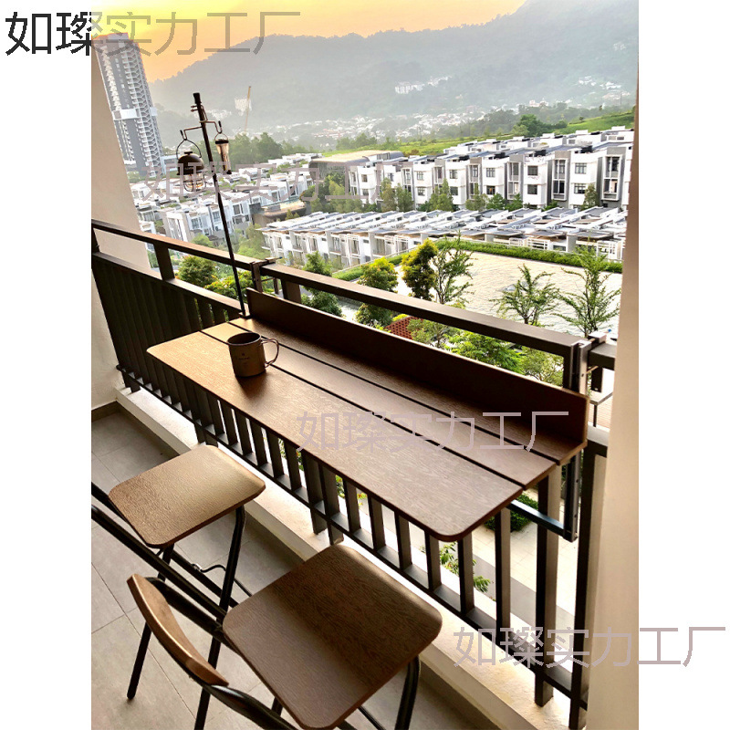 Balcony Railing Hanging Bar Table, Small Household Bar Table, Computer Desk Can Be Folded
