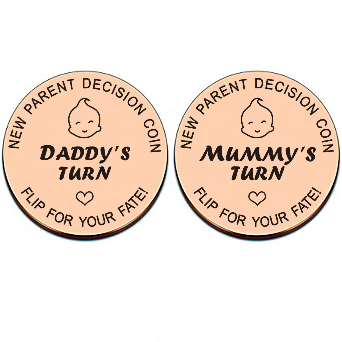 La mamá y el papá deciden moneda conmemorativa Navidad Regalo de Cumpleaños Amazon nuevo bebé padre decisión moneda