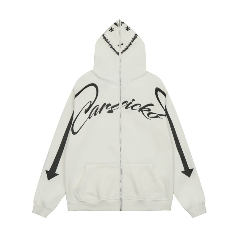 Carsicko Full Zip Hoodie Jacket White