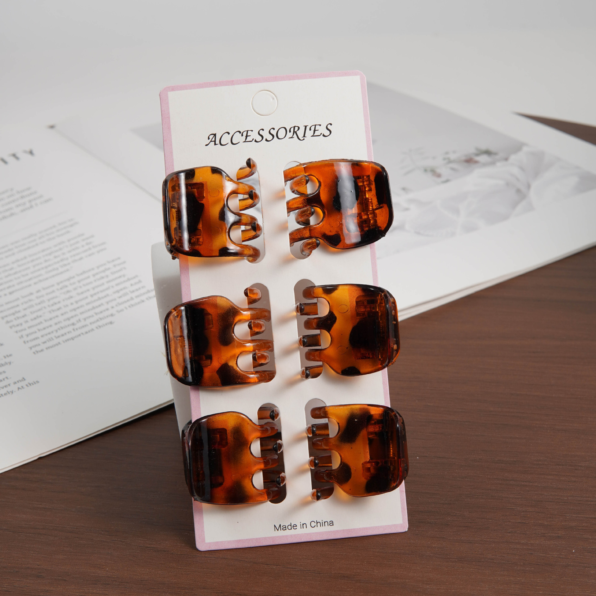 3cm 상단 카드(밝은 대모갑) 6개 세트 1